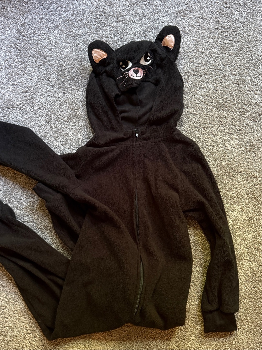Black Cat Hooded Onesie Halloween Costume